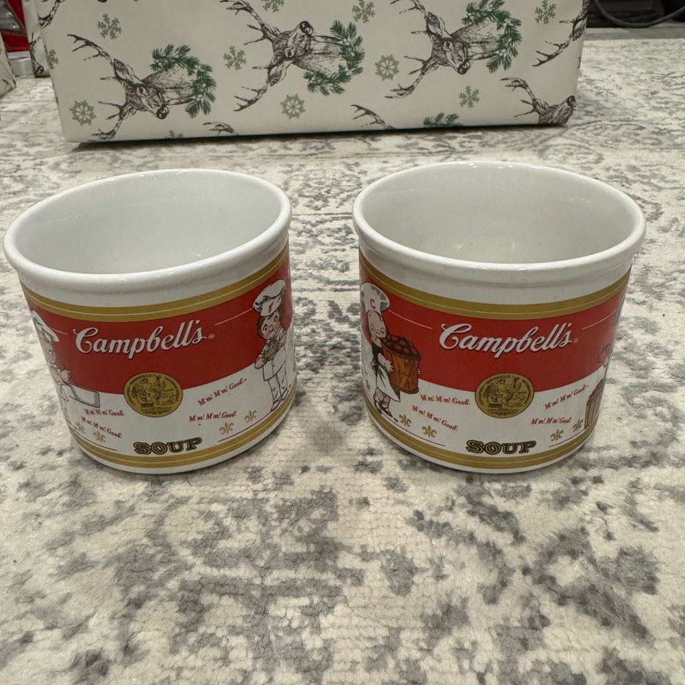 Campbell's Vintage Red and White Soup Mugs